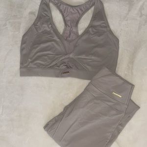 Gymshark Whitney Simmons collection legging and sports bra set in mink